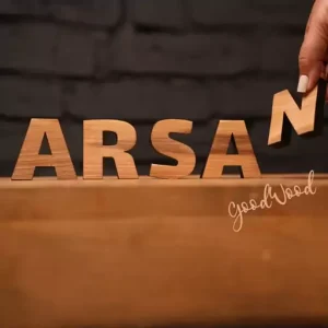استند رومیزی حروف لاتین چوب گردو سایت چوب