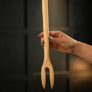 چنگال سرآشپز 30 سانتی مناسب ظروف تفلون چوب گردو سایت چوب