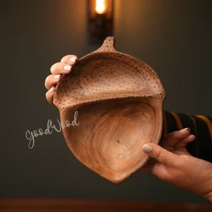 ظرف پذیرایی تنقلات با طرح بلوط سایت چوب